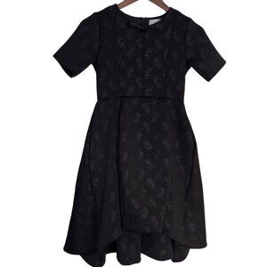Aisabobo Canada Fit & Flare Party Dress 12 Girls Black Floral Scuba Knit Hi Low